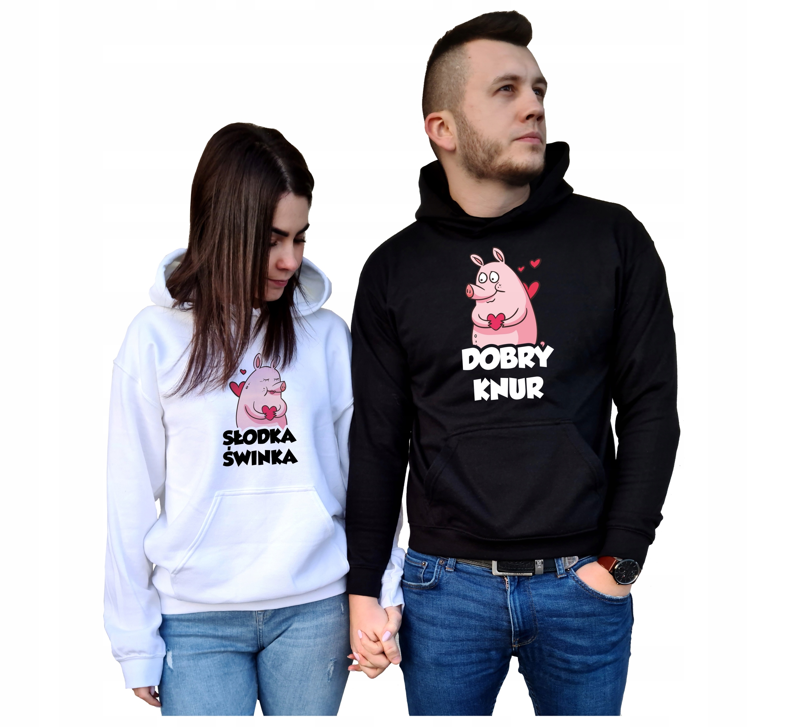 Komplet Bluz z Kapturem DLA PAR Prezent Rozmiar M Marka inna