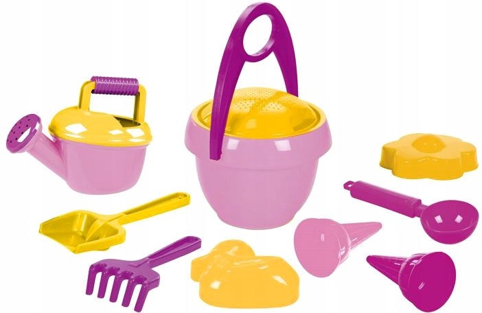 НАБОР ДЛЯ ПЕСКА, ВЕДЕРКО-ЛЕЙКА ЛОПАТКА 10 ЭЛЕМ.