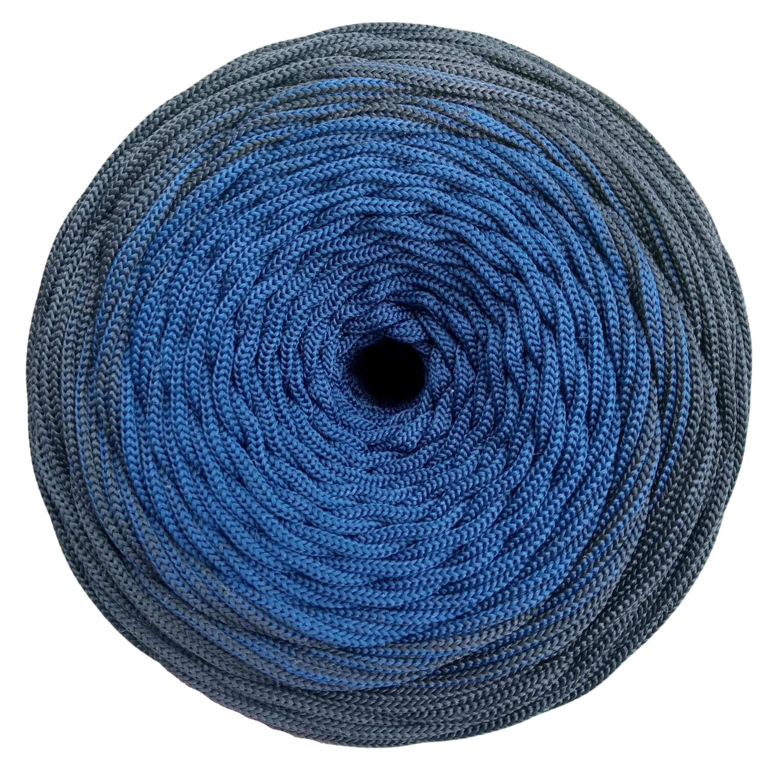 Ombre Polyesterová šňůra plochá pletená 5 mm 250 m pro kabelky, černá, granátová
