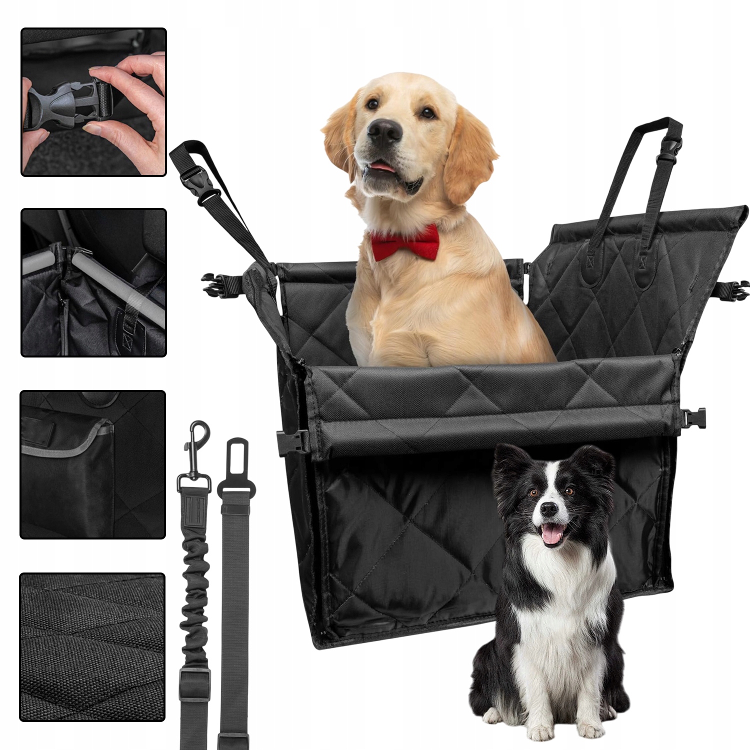 Levně Autosedačka Pro Psa 60X50X53 CM, Potah Na Zadní Sedadlo, Černá