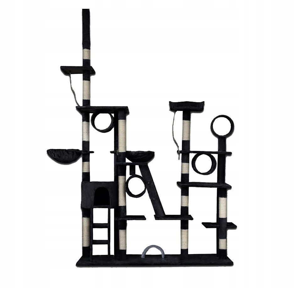 Levně Škrabadlo XXL Pelíšek Houpací síť Tuby Domeček Černý