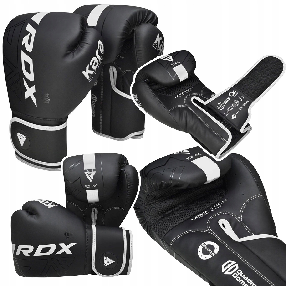 Rękawice bokserskie treningowe Rdx F6 Kara Czarne r. 12oz