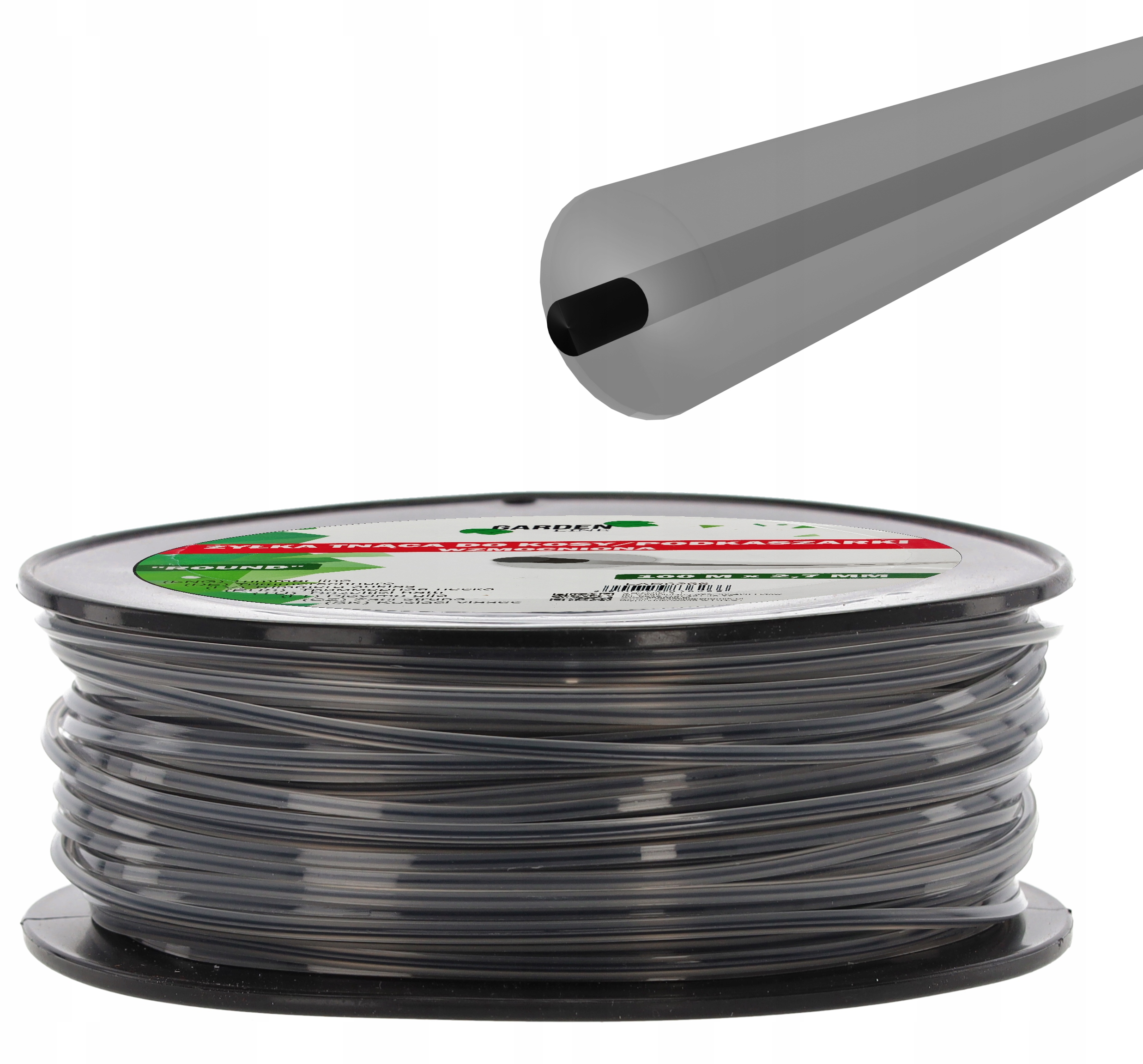 ŻYŁKA KOSY WZMACNIANA Z DRUTEM 2,7MM 100M ZBROJONA