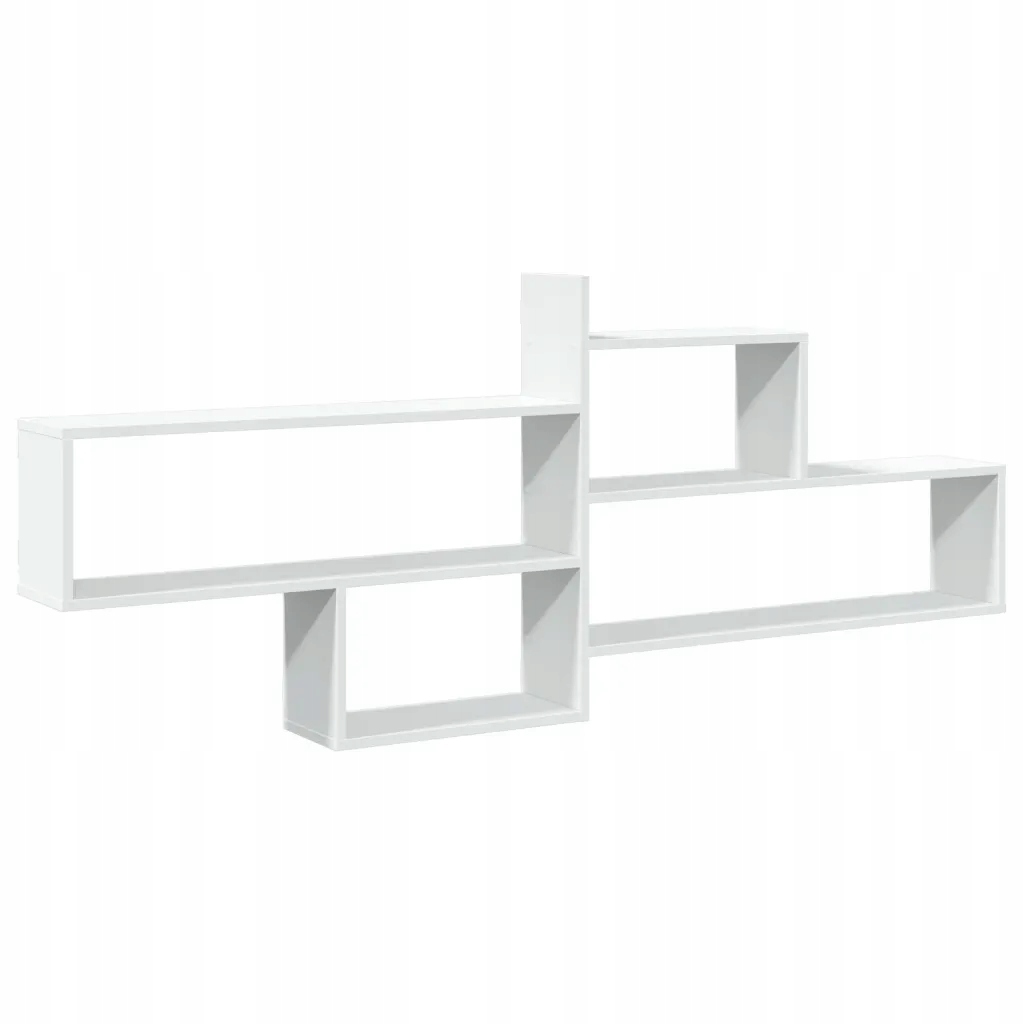 Nástěnná police z materiálu na bázi dřeva, bílá, 167,5 x 18 x 68 cm