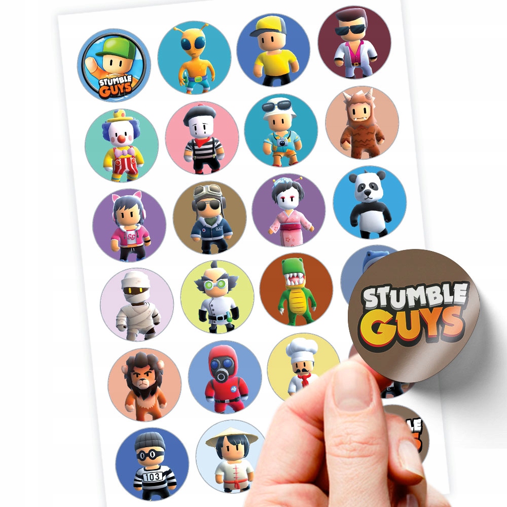 

Markowe Naklejki Stumble Guys Jakość 24SZT