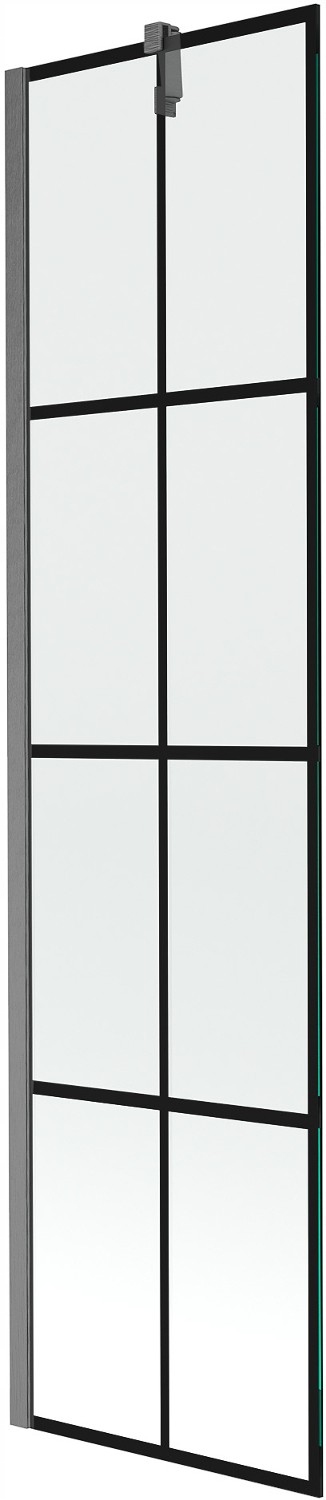 Mexen Next vanová zástěna 1-křídlová 50 x 150 cm, černý vzor, kartáčovaný g