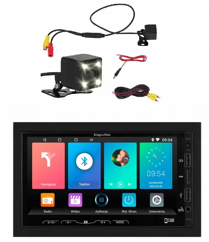 Kruger&Matz KM2008.1 Autorádio 2DIN Wi-Fi Android cúvacia kamera