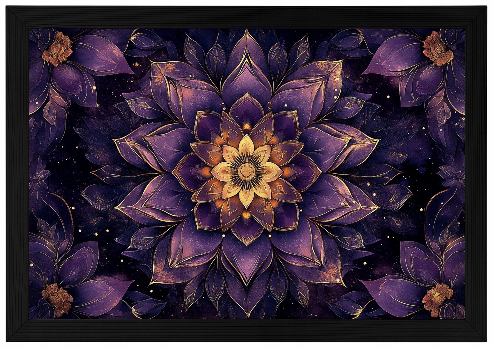 Plakát Rámeček Dřevo Mandala Harmonie Zen Meditace Energie Květina 60x40