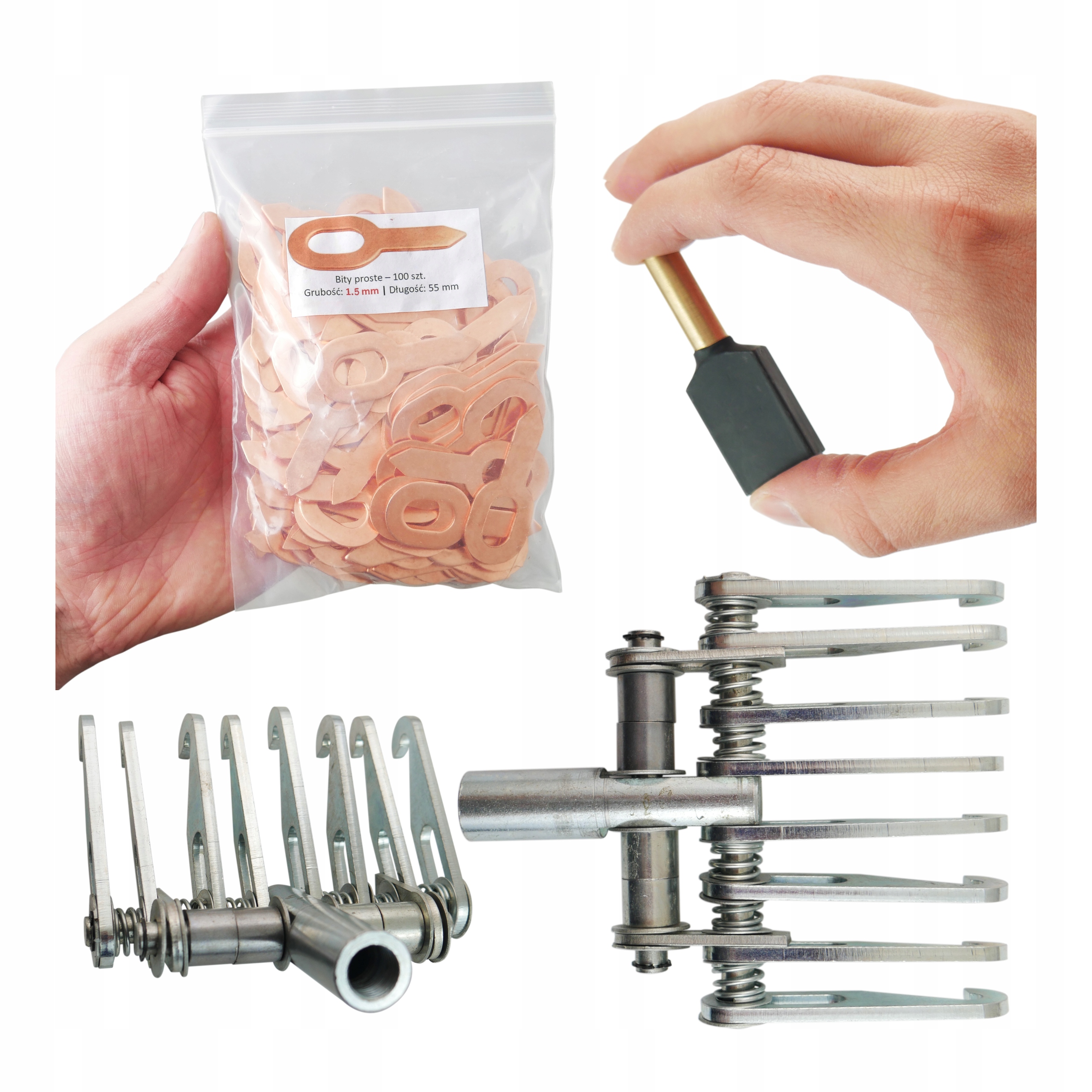 Špon dráp 8h 4mm Bity rovné Podložky 1.5mm 100 Ks Elektroda pro bity Ot