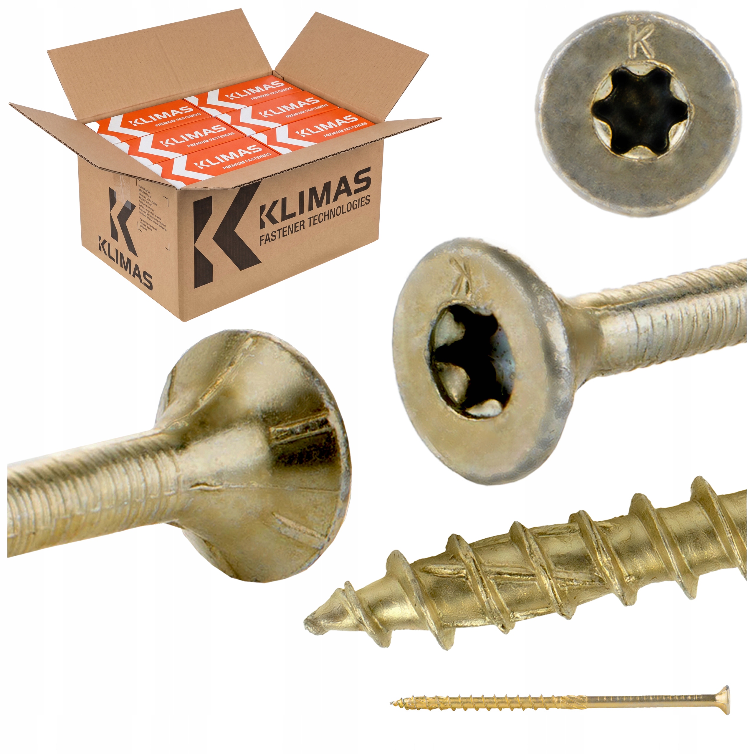 Skrutky do dreva Torx 8x160 mm 400 ks kužeľové tesárske Klimas Wkcs