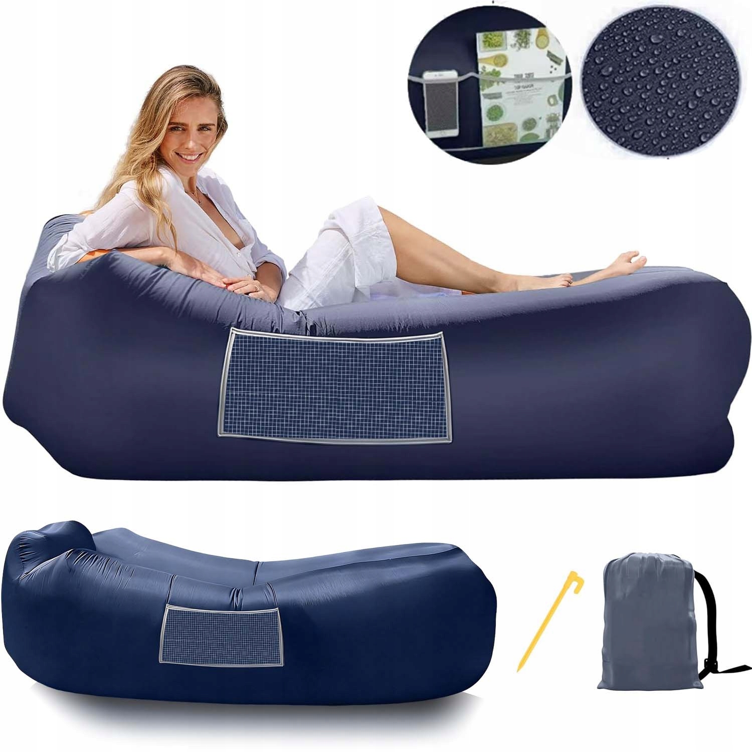 Matrace Lehátko Nafukovací Rozkládací Pohovka Lazy Bag Air Na Pláž Křeslo XXL