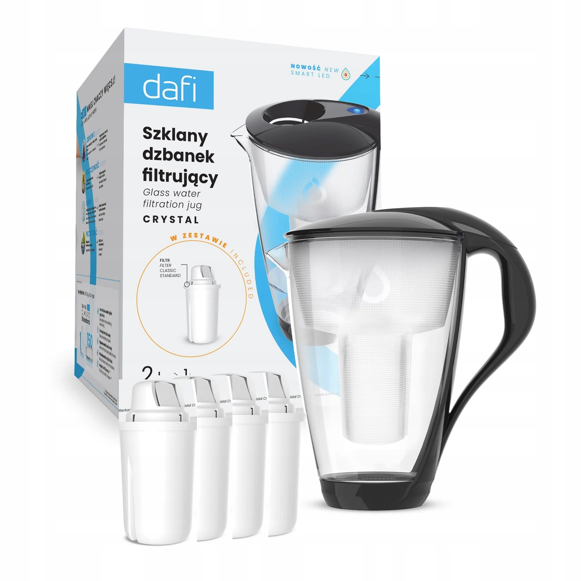 Szklany Dzbanek Filtrujący Dafi Crystal 4 Filtry