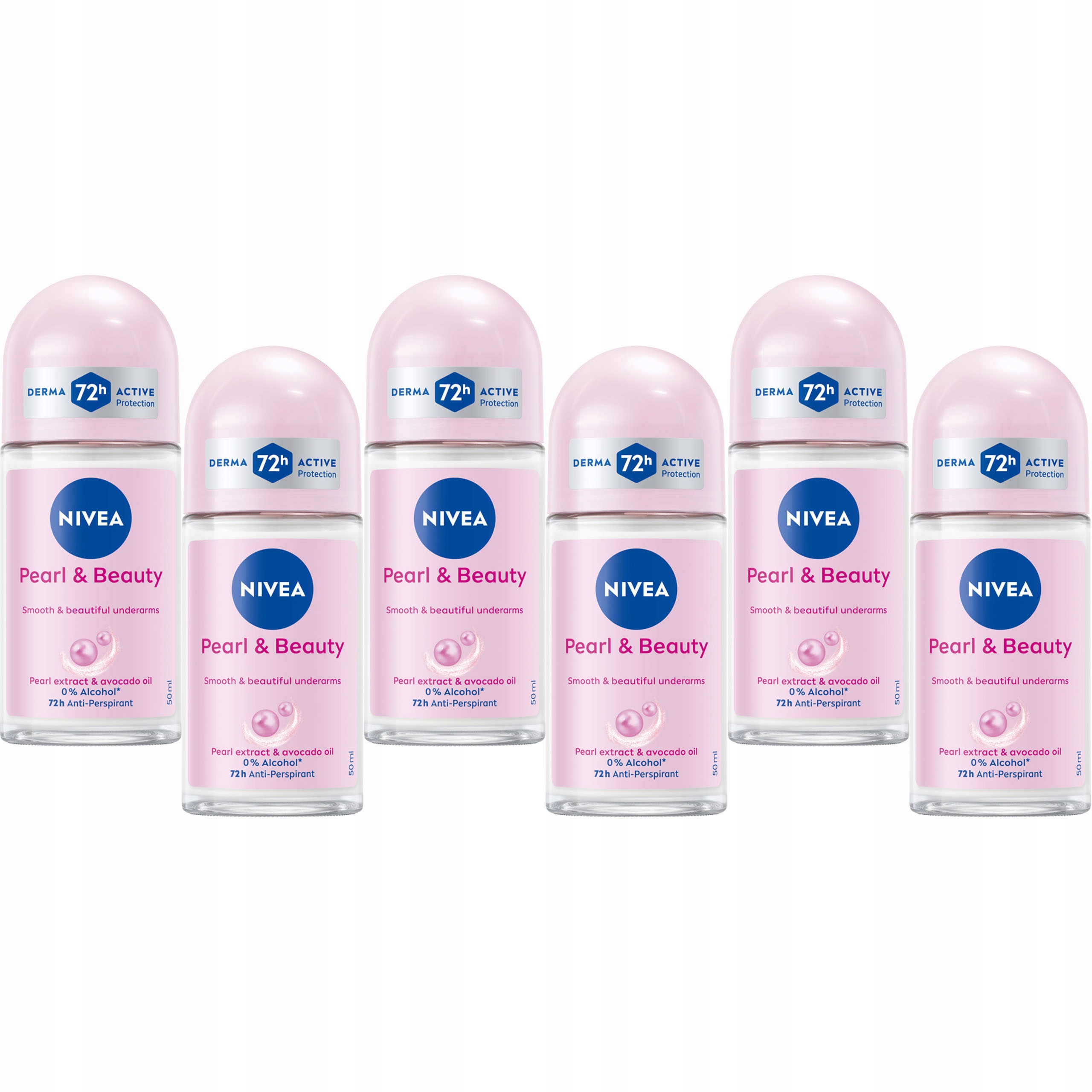 6 x Nivea Pearl & Beauty Antiperspriant v kuličce 50 ml
