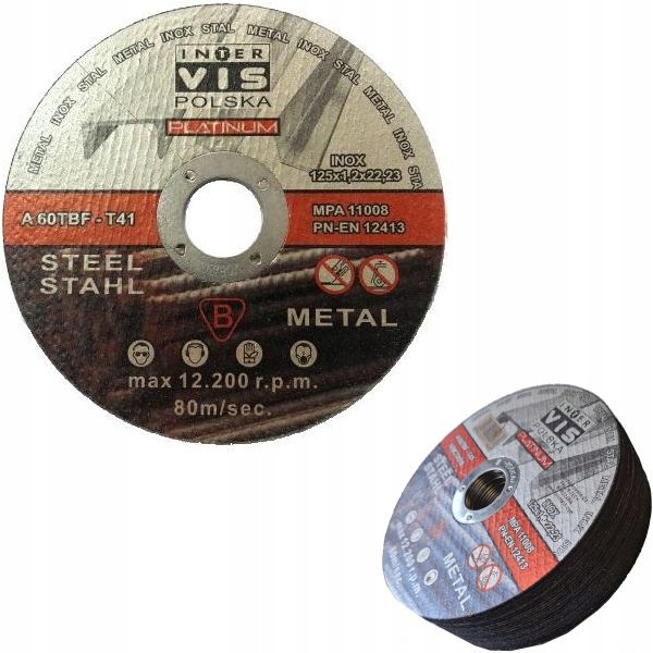 Tarcza 125X1mm Tarcze Zestaw 10 szt Do Cięcia Metalu Stali Żeliwa Drutu