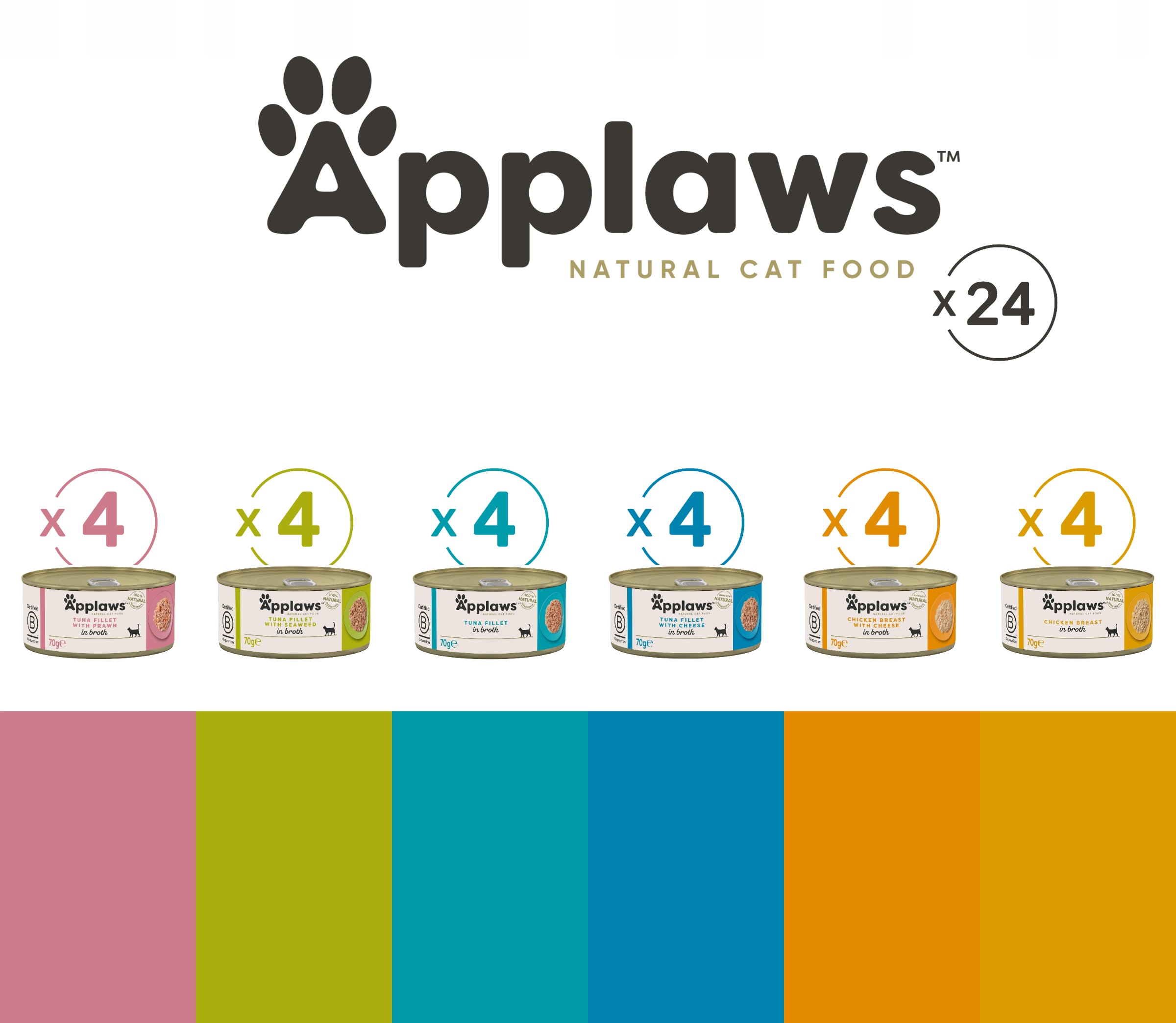 Applaws Premium MIX smaków mokra karma dla kota adult ryby kurczak 24x70g