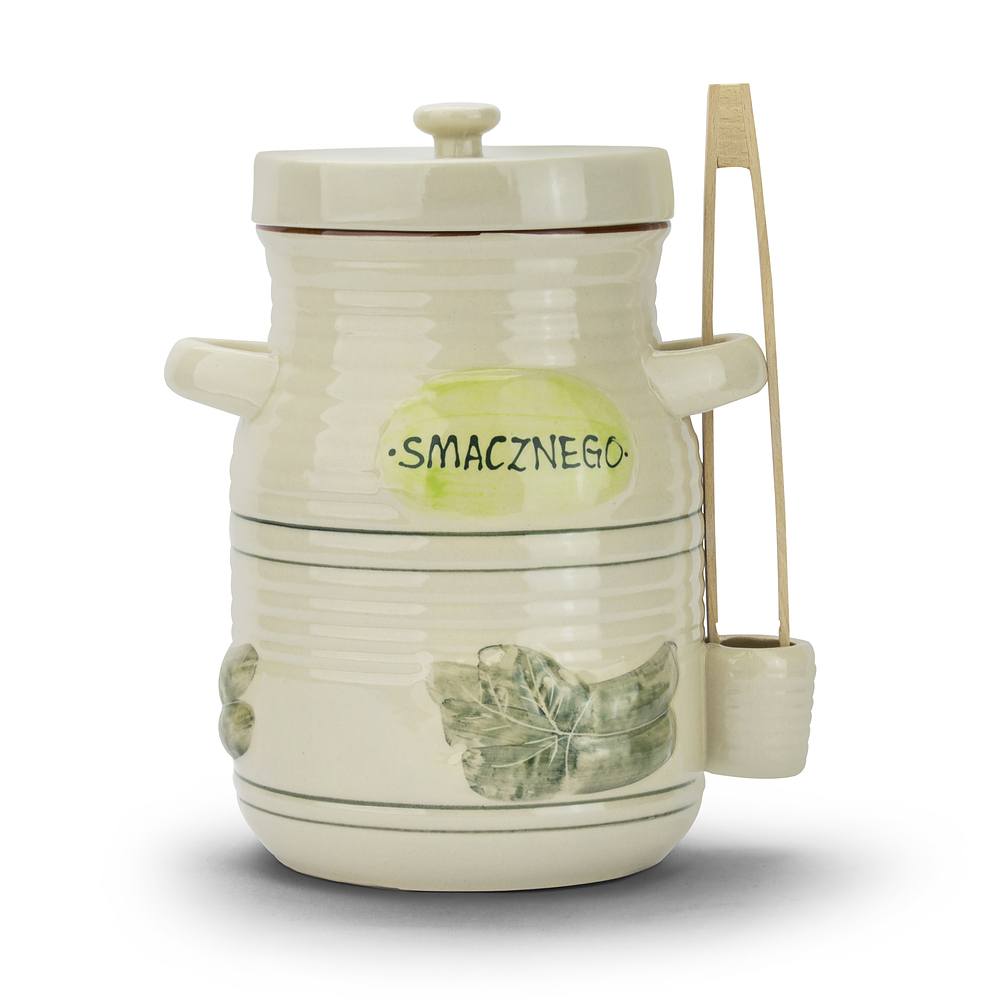 

Pojemnik Ceramiczny 3,5L I Ze Szczypcami kremowy