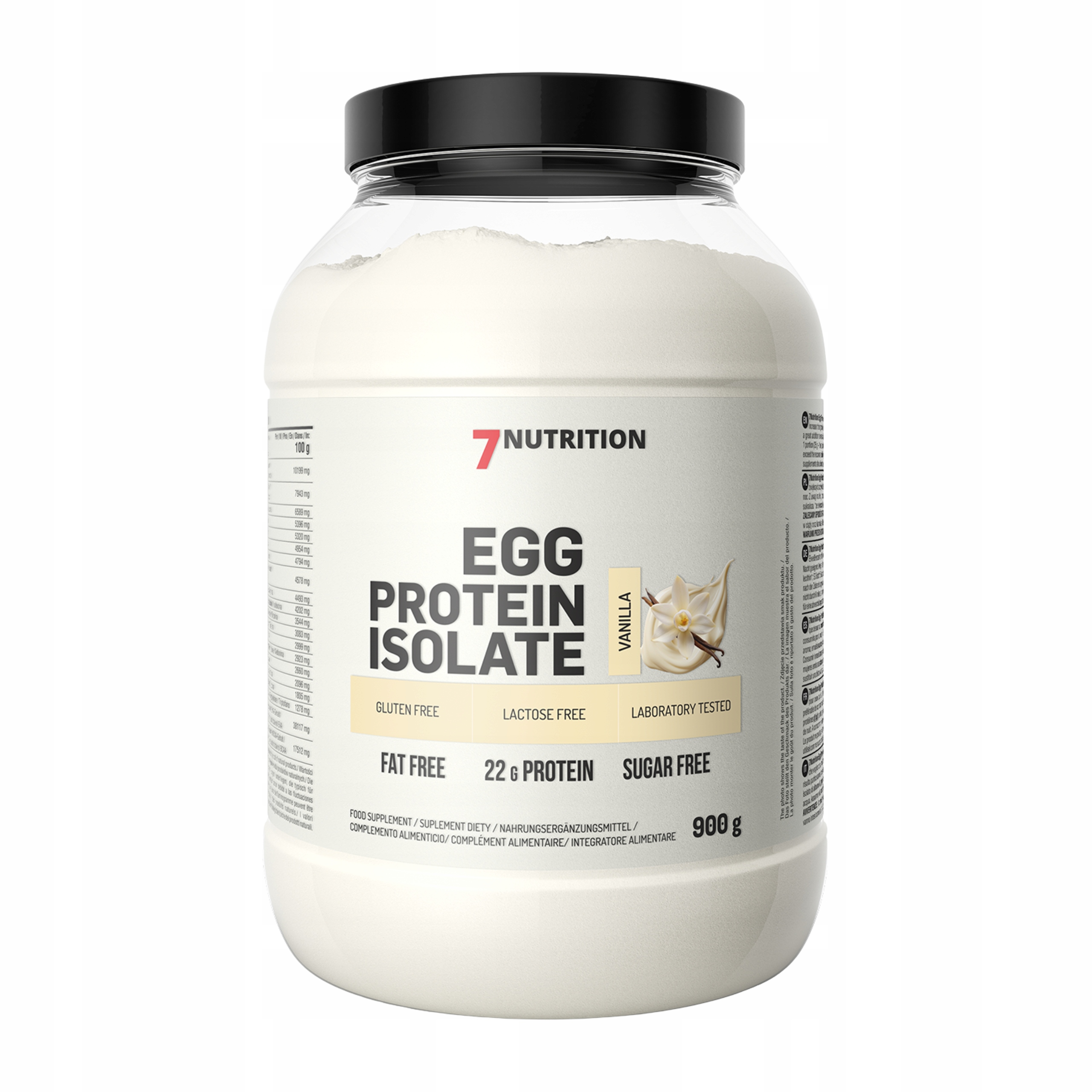 Vaječný protein 7 Nutrition Egg Protein Isolate 900 g Vanilka bez laktózy