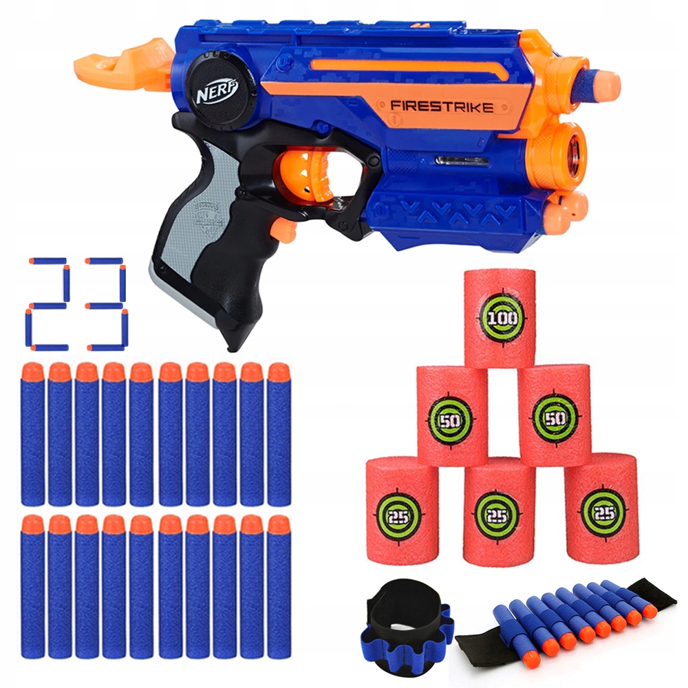 

Zestaw Nerf Elite Firestrike +cele I Dodatki