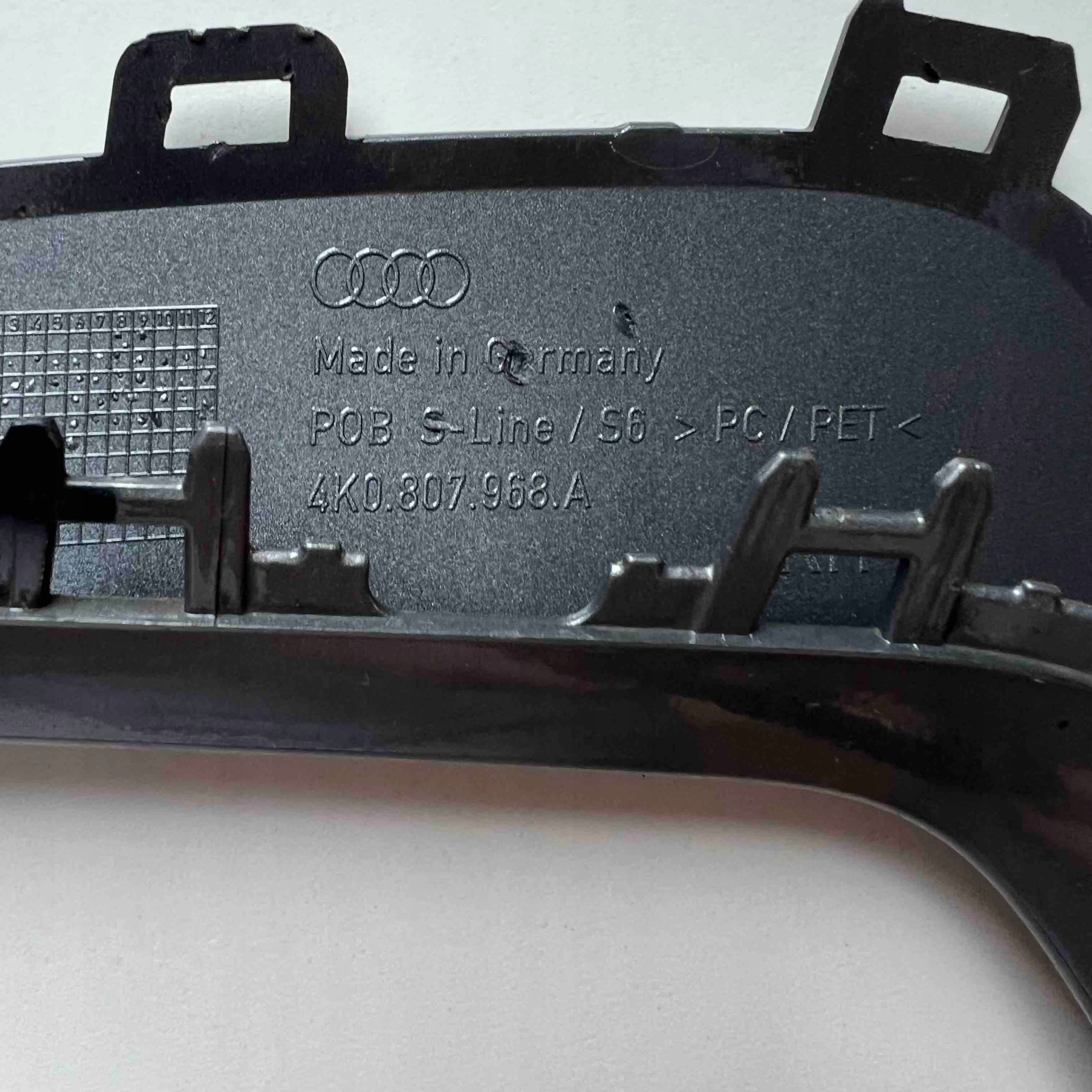 AUDI A6 C8 S-LINE 18-22 moulding W bumper right front 4K0807968A