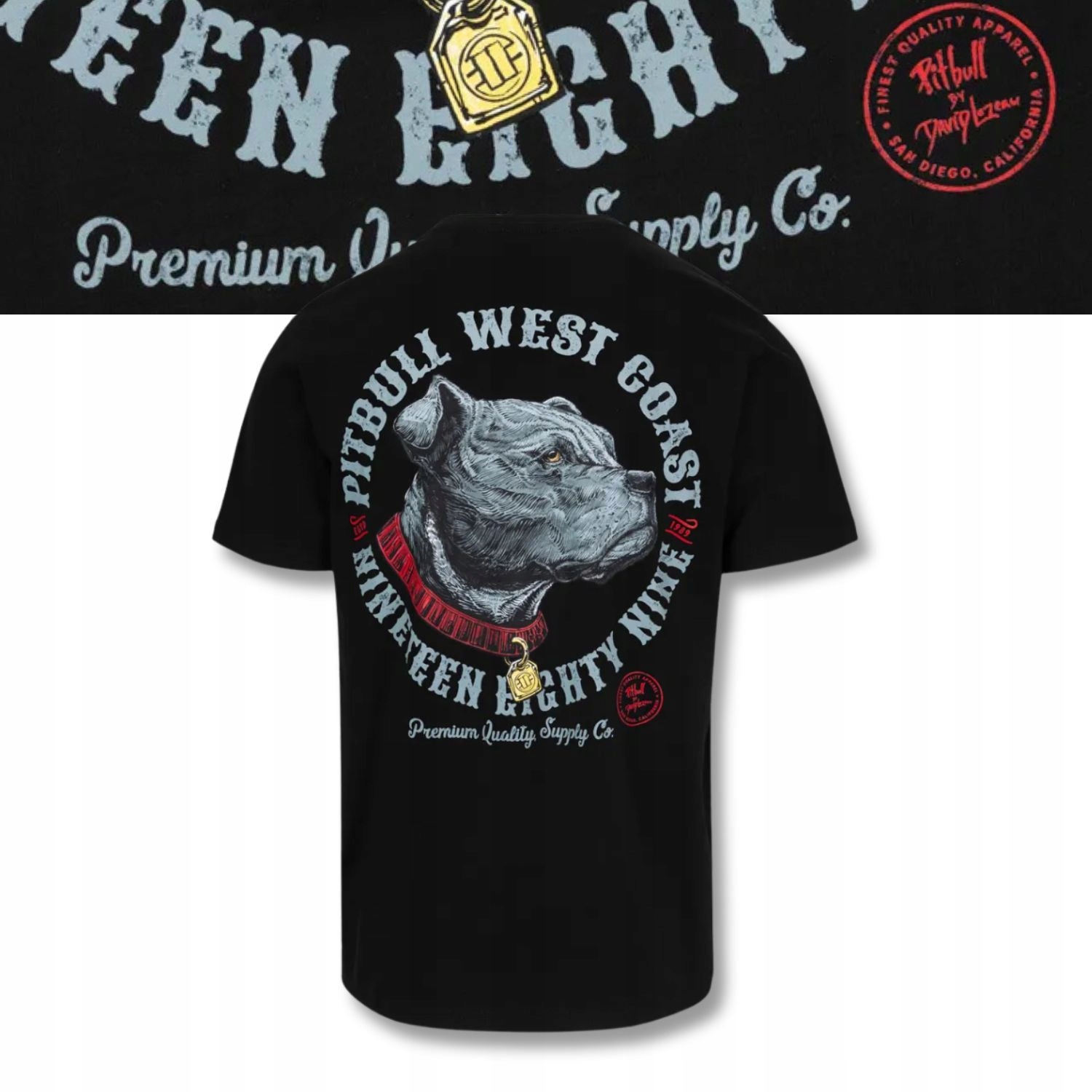 Męska Koszulka Pitbull Klasyczny T-shirt z nadrukiem Strength & Respect 3XL