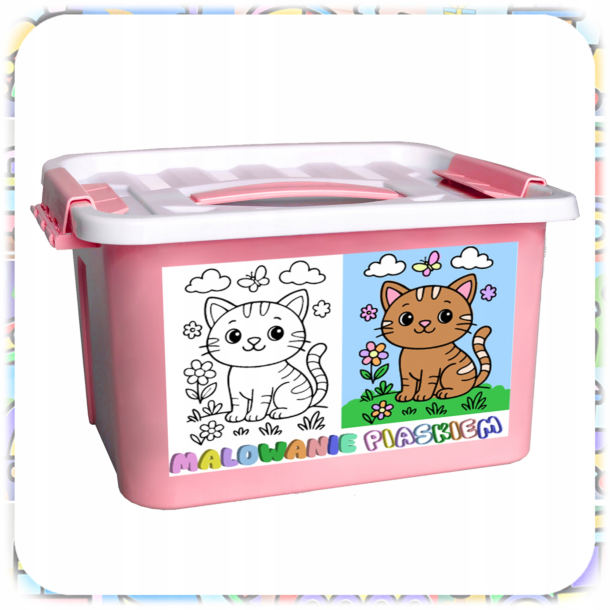 KŪRYBINGAS SMĖLIO TAPYMO RINKINYS VAIKAMS, 30 SPALVŲ, 74 PAVEIKSLĖLIAI. Prekės ženklas be prekės ženklo.