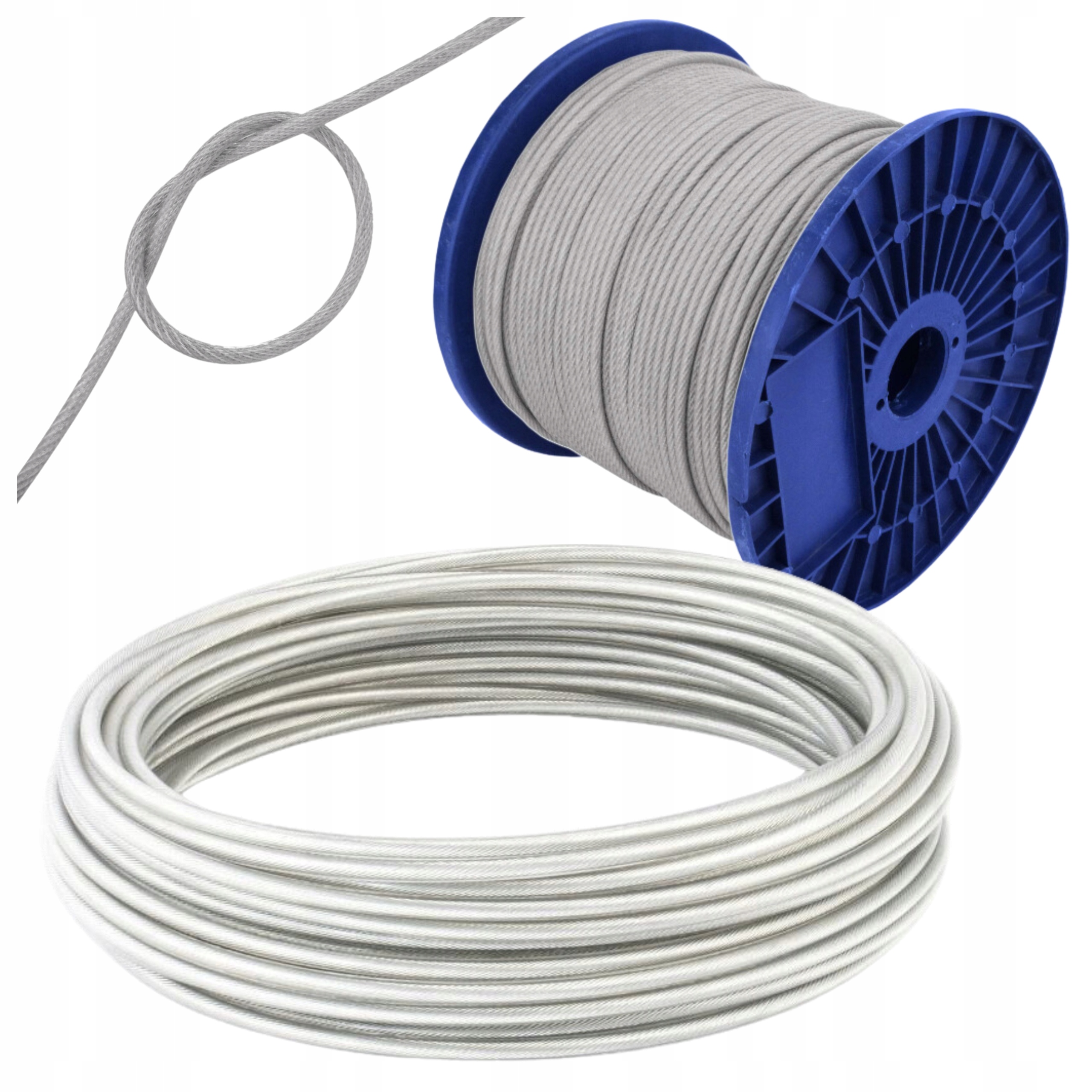 Pvc ocelové lano 5 mm 50 m Pozinkované lanko v krytu Pozink Lano Obal