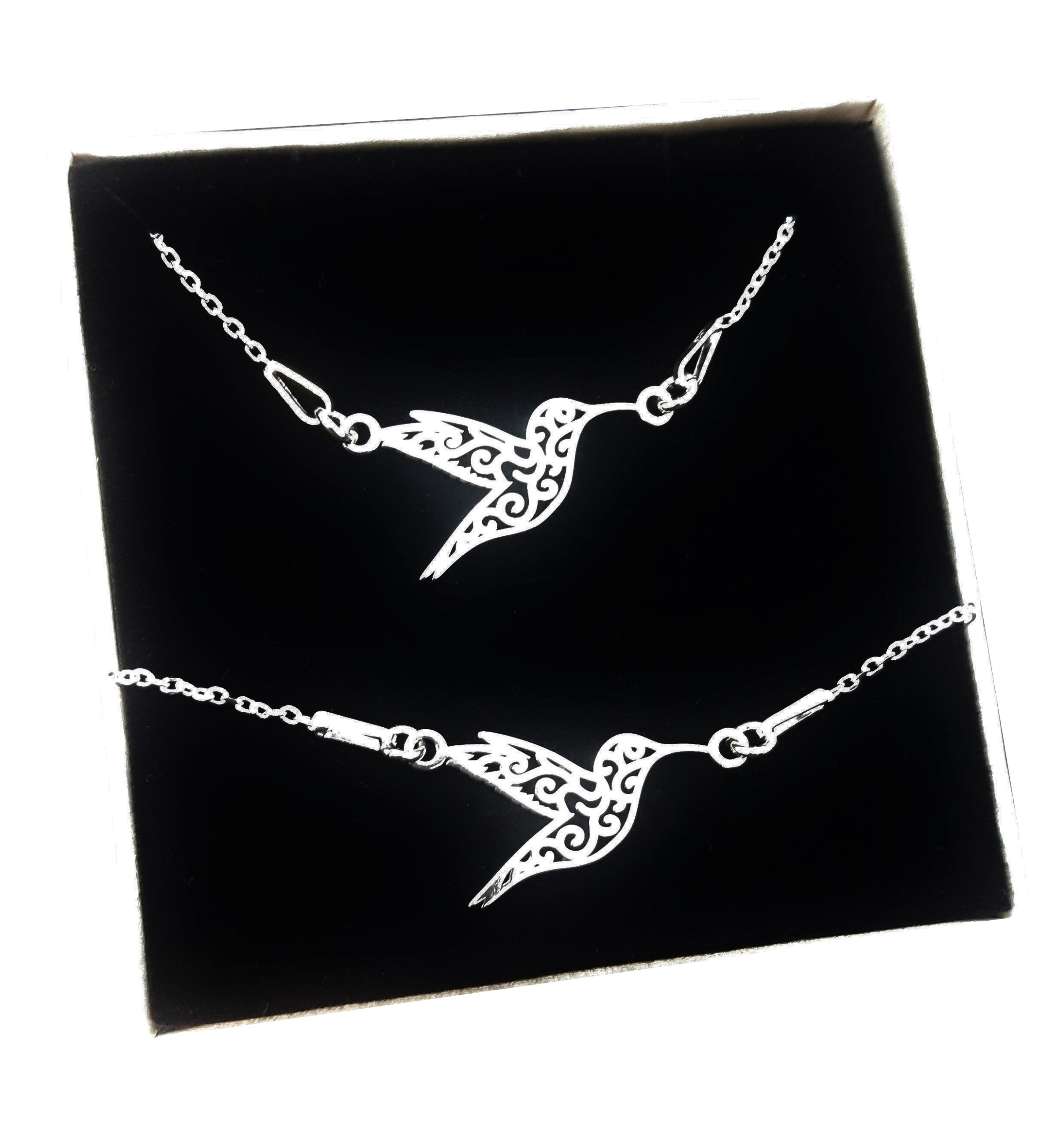 

Komplet biżuterii srebrnej koliber ptaszek Srebro