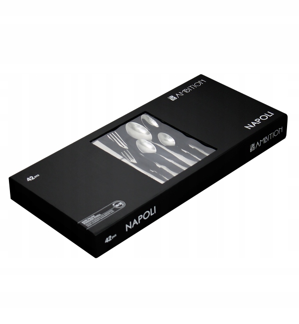 AMBITION NAPOLI KOMPLET SZTUĆCÓW 42 EL 6 OS POŁYSK Wykończenie połysk