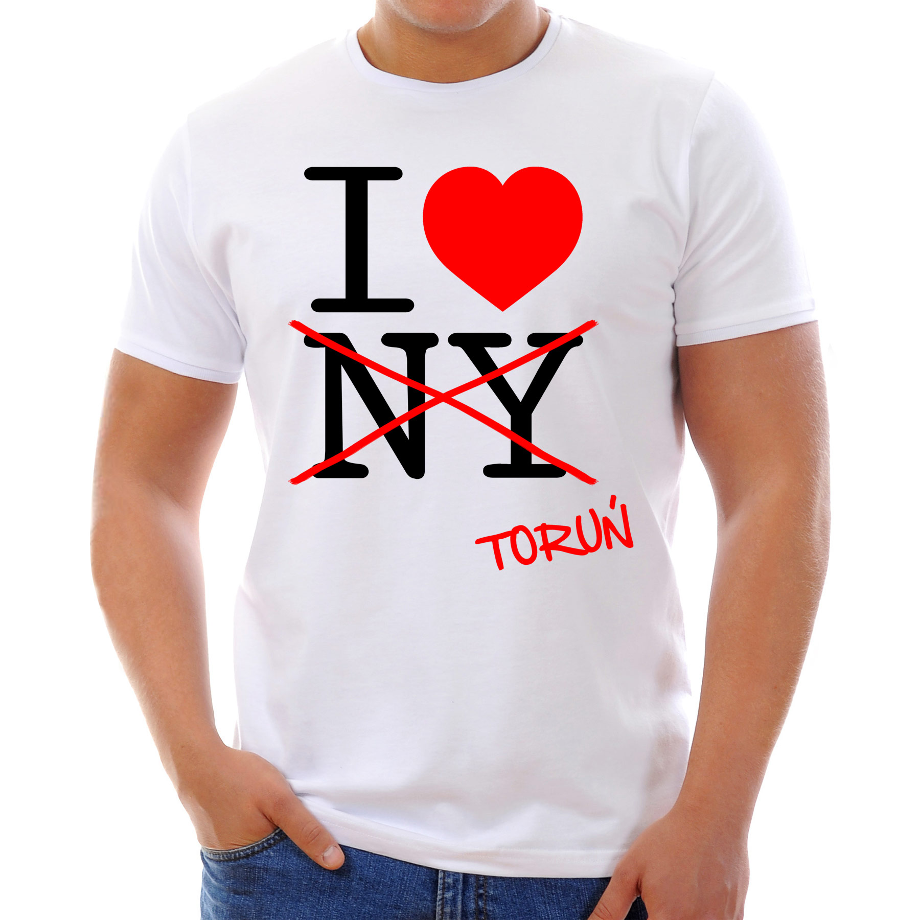 

Koszulka I Love Toruń (M):: L,: biały