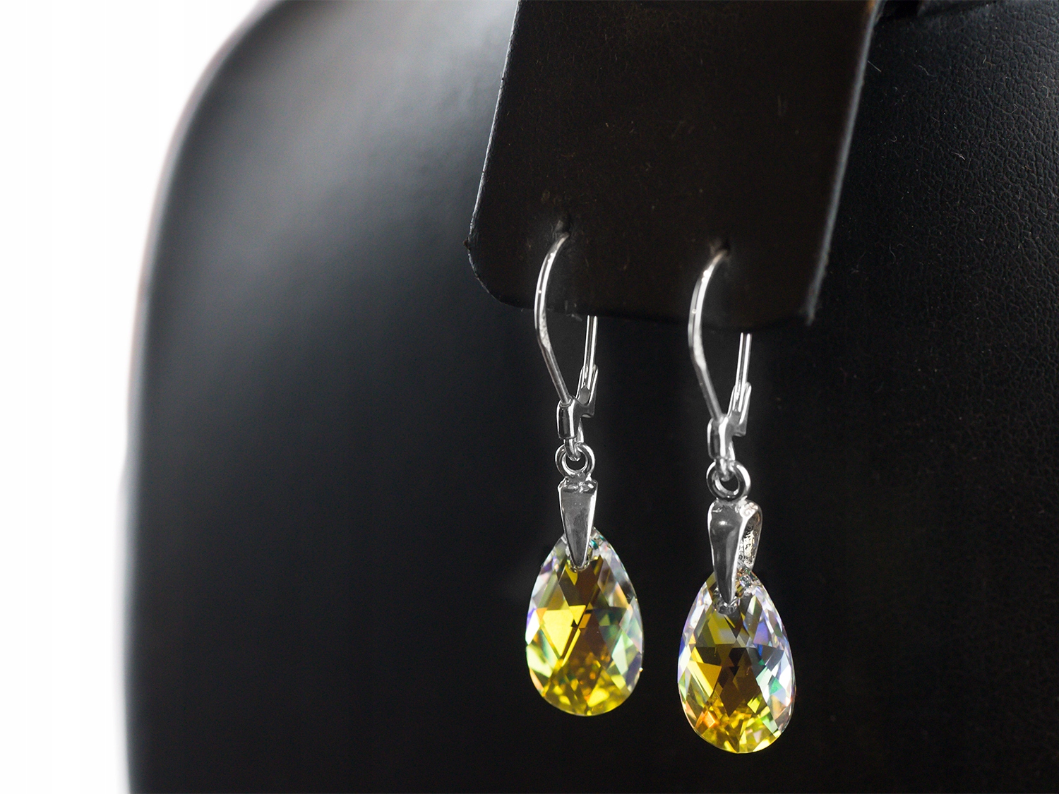 

Swarovski Kryształowe Łezki Kolczyki Migdał Srebro