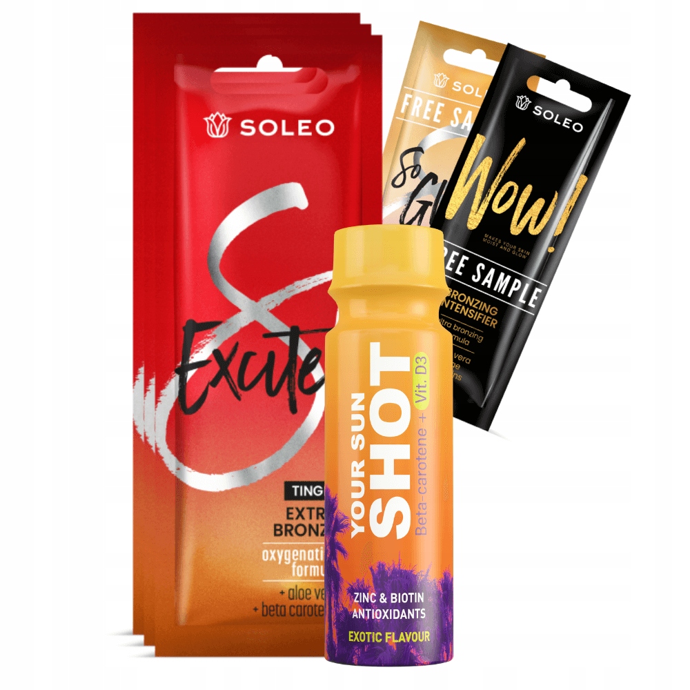SOLEO EXCITED 3x15ml BRONZER ROZGRZEWAJĄCY Z EFEKTEM TINGLE +GRATISY