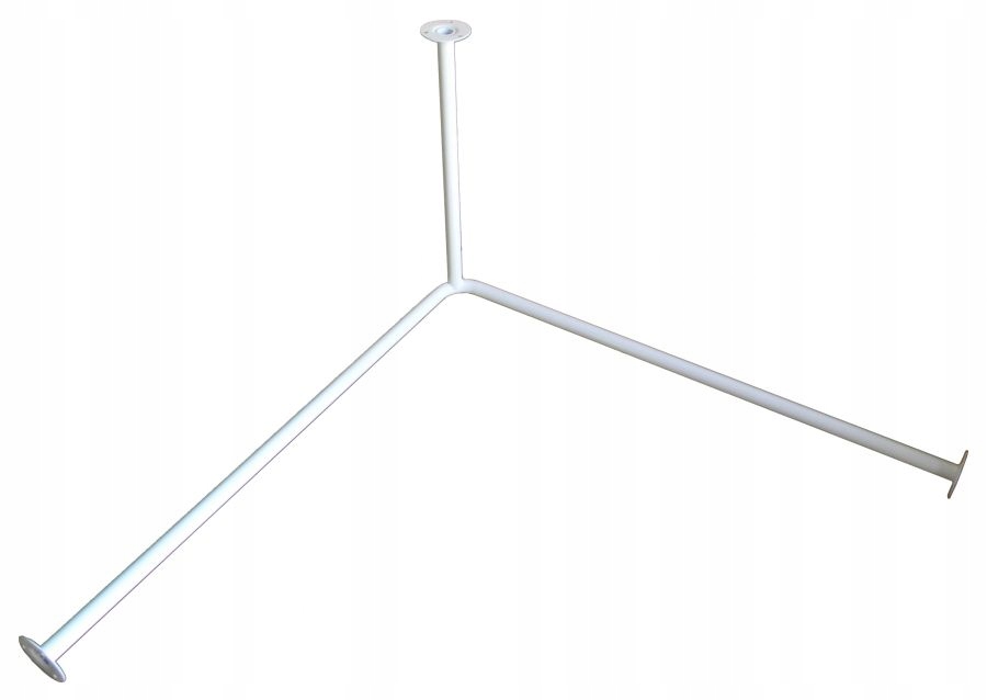 Sprchová tyč s závěsem, bílá