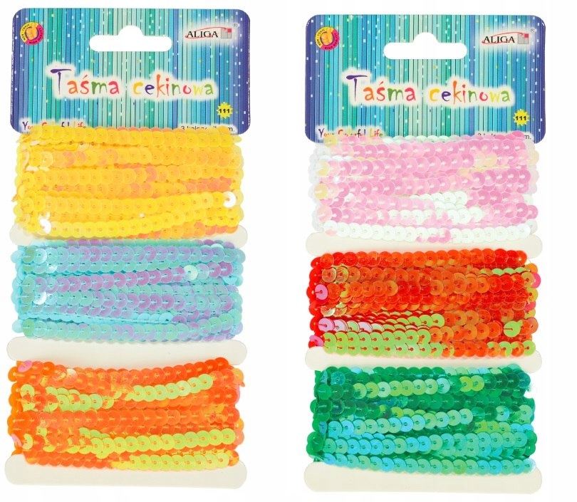 taśma cekinowa 3szt. pastel 3m | MT-9049 — 4