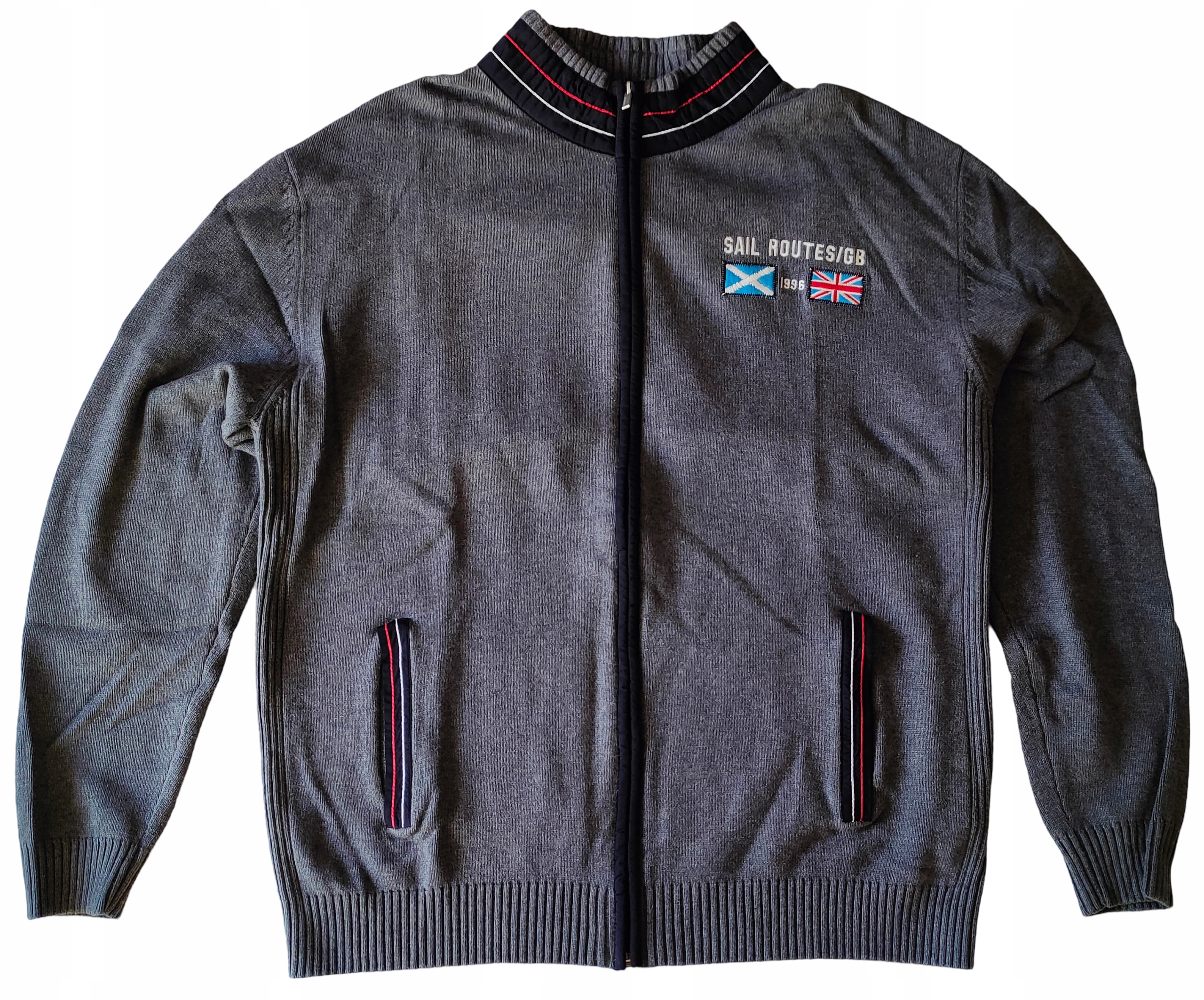 Kitaro Velké Velikosti Rozepínací Mikina Stojáček Šedá Bavlněná 3XL 132 cm