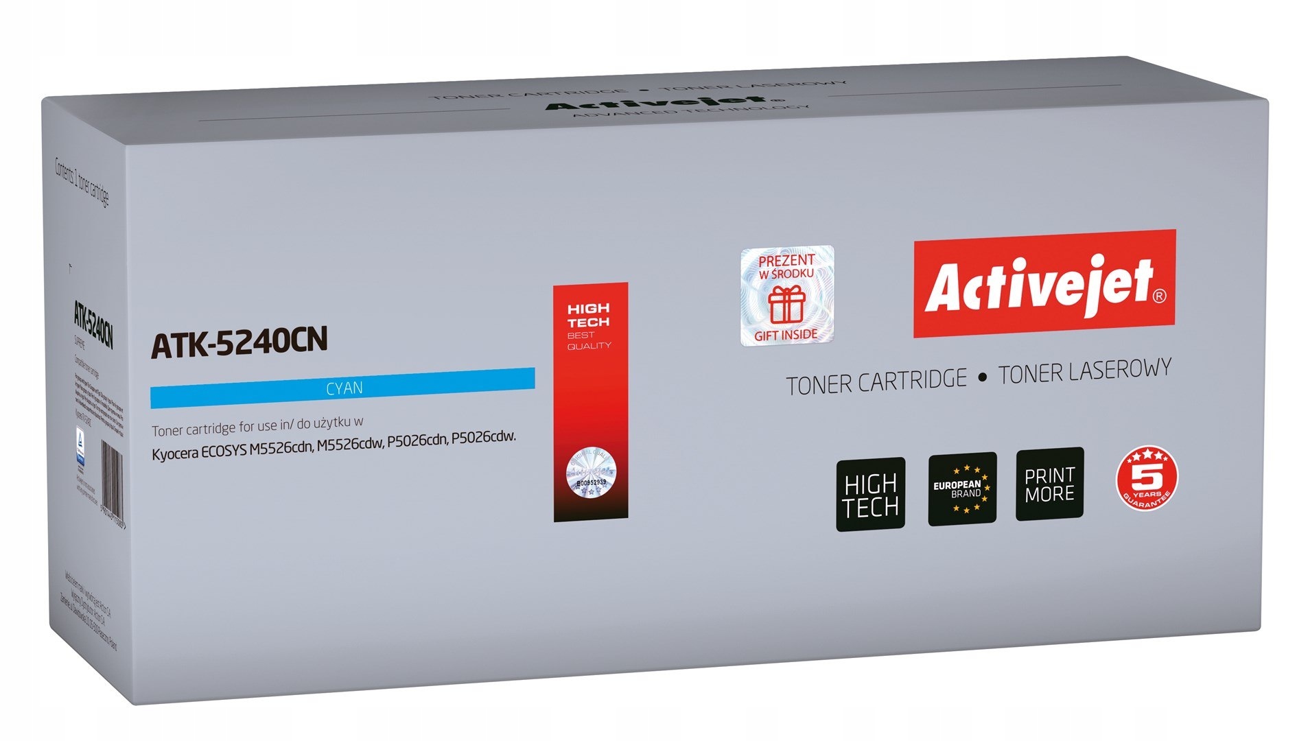 Activejet ATK-5240CN Toner (zamiennik Kyocera TK-5240C; Supreme; 3000 stron