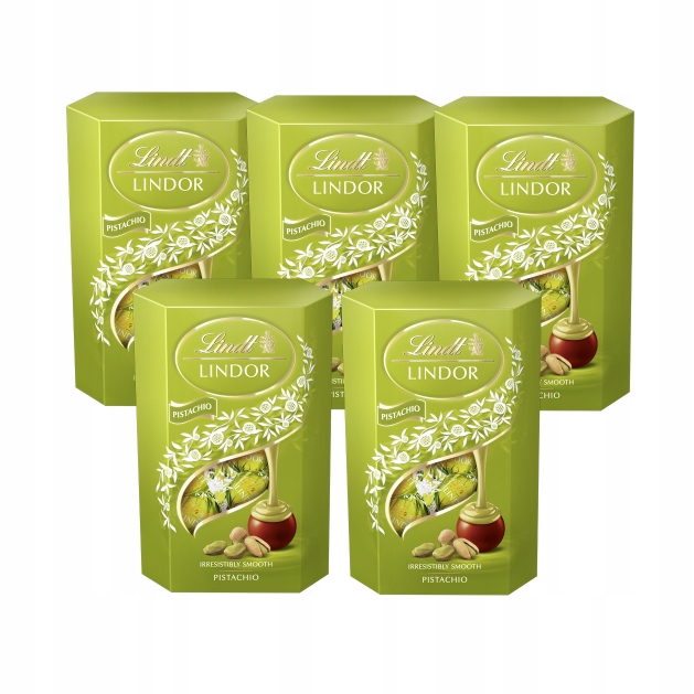 Lindt Lindor Praliny pralinki pistacjowe czekolada mleczna 5x200g