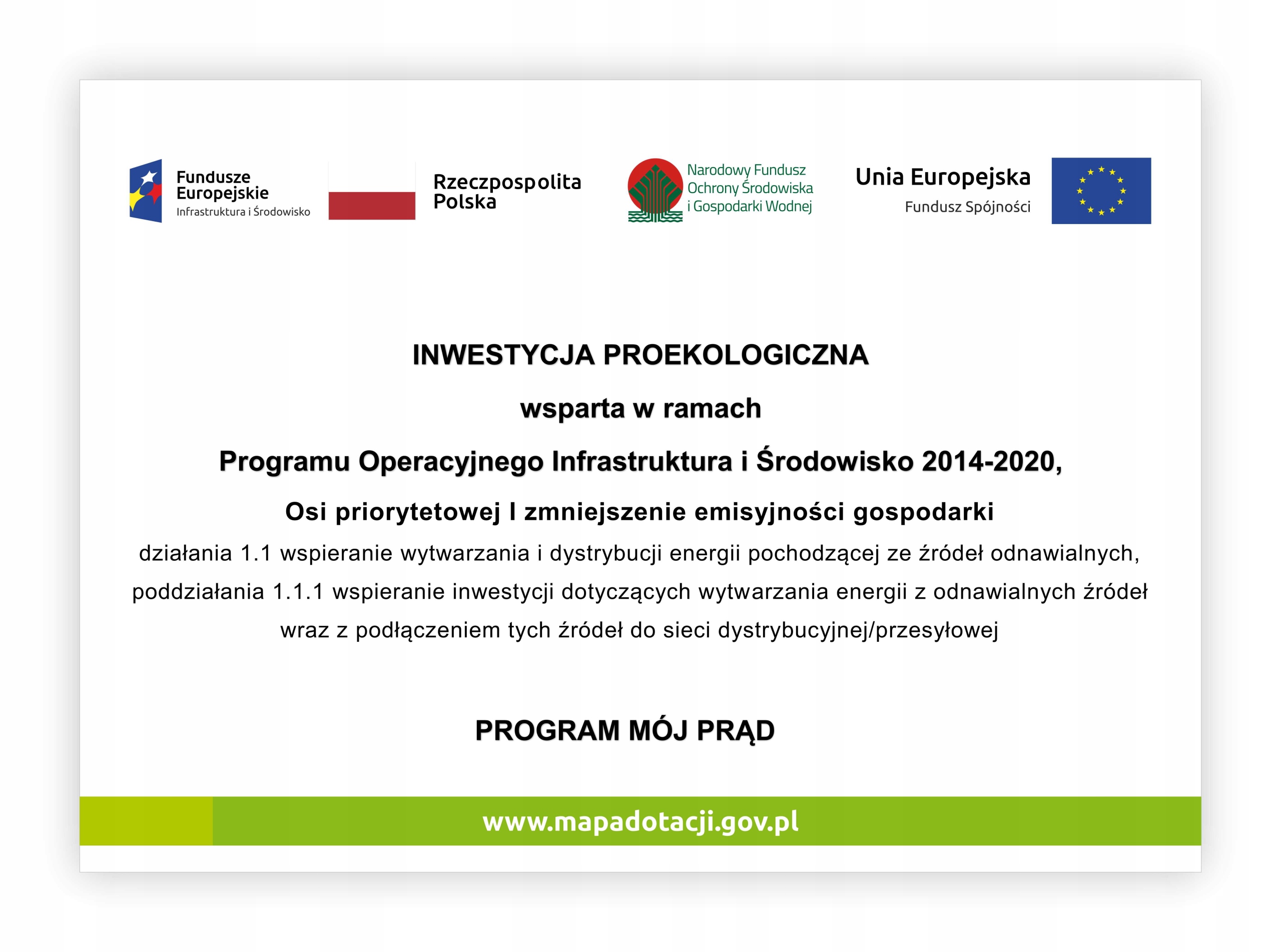 

Tabliczka Mój Prąd 5.0 2023 Wymóg Uv Pcv A3