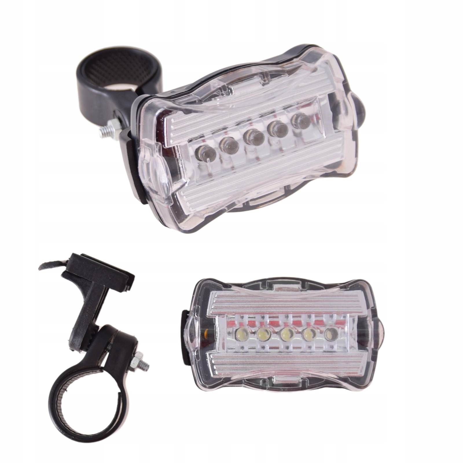 LAMPA ROWEROWA PRZEDNIA BIAŁA NA PRZÓD MOCNA 5LED 7 TRYBÓW