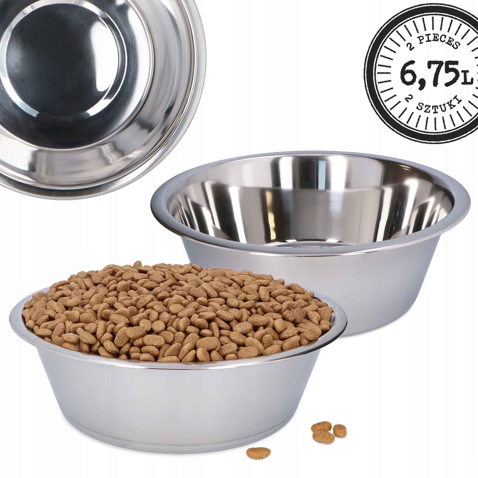 2x Miska Psa 4,7 l Misky Velké Dvojité Voda 34 cm Odolná Silná Velká P 4D-P