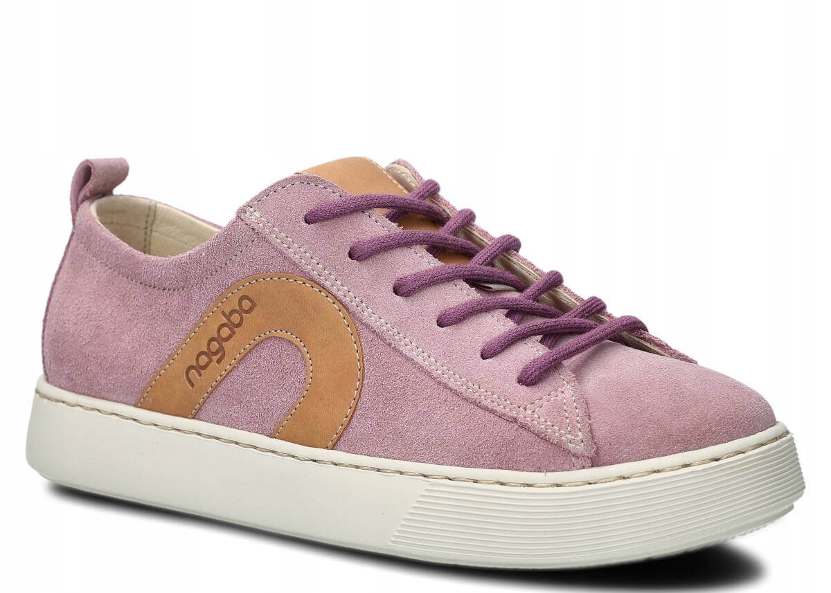 Nagaba 611 Světle Růžový Velur Pohodlné Kožené Polské Dámské Polobotky