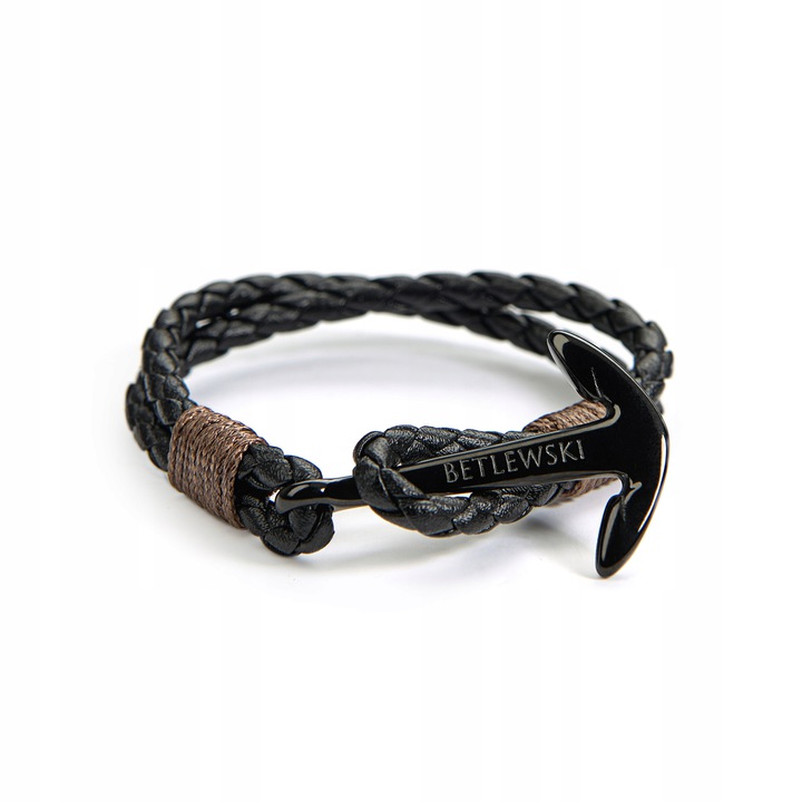 BRANSOLETKA DAMSKA SKÓRA RZEMYK KOTWICA BETLEWSKI