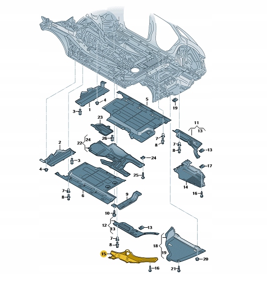 Osłona podłogi Audi Q5 8R0825216A. Produkt nowy, oryginalny Numer katalogowy części 8R0825216A