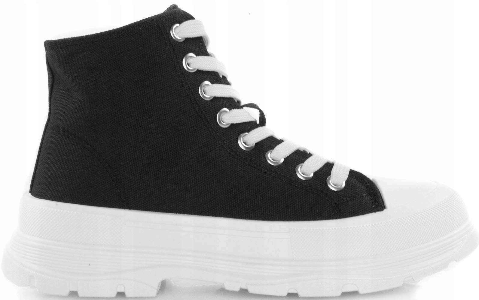 

5775 Czarne Wysokie Trampki Palladi Platforma 39