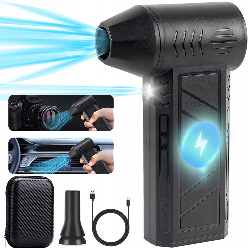 Mini Foukač Turbo Jet Fan Vysoký Výkon S Led Světlem Na Prach