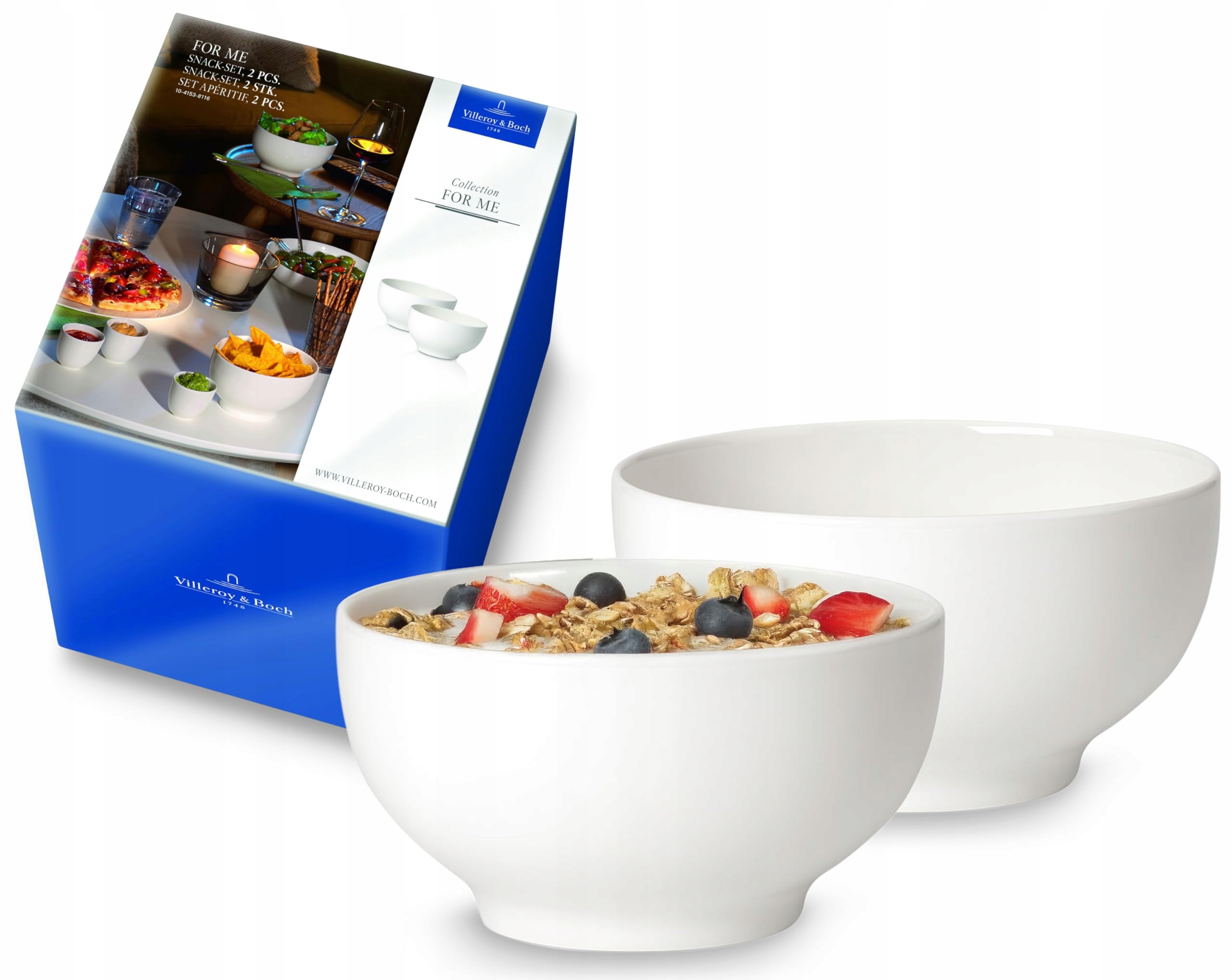 Misky na servírování Villeroy Boch 2 kusy Bílé Porcelánové 15 a 12 cm