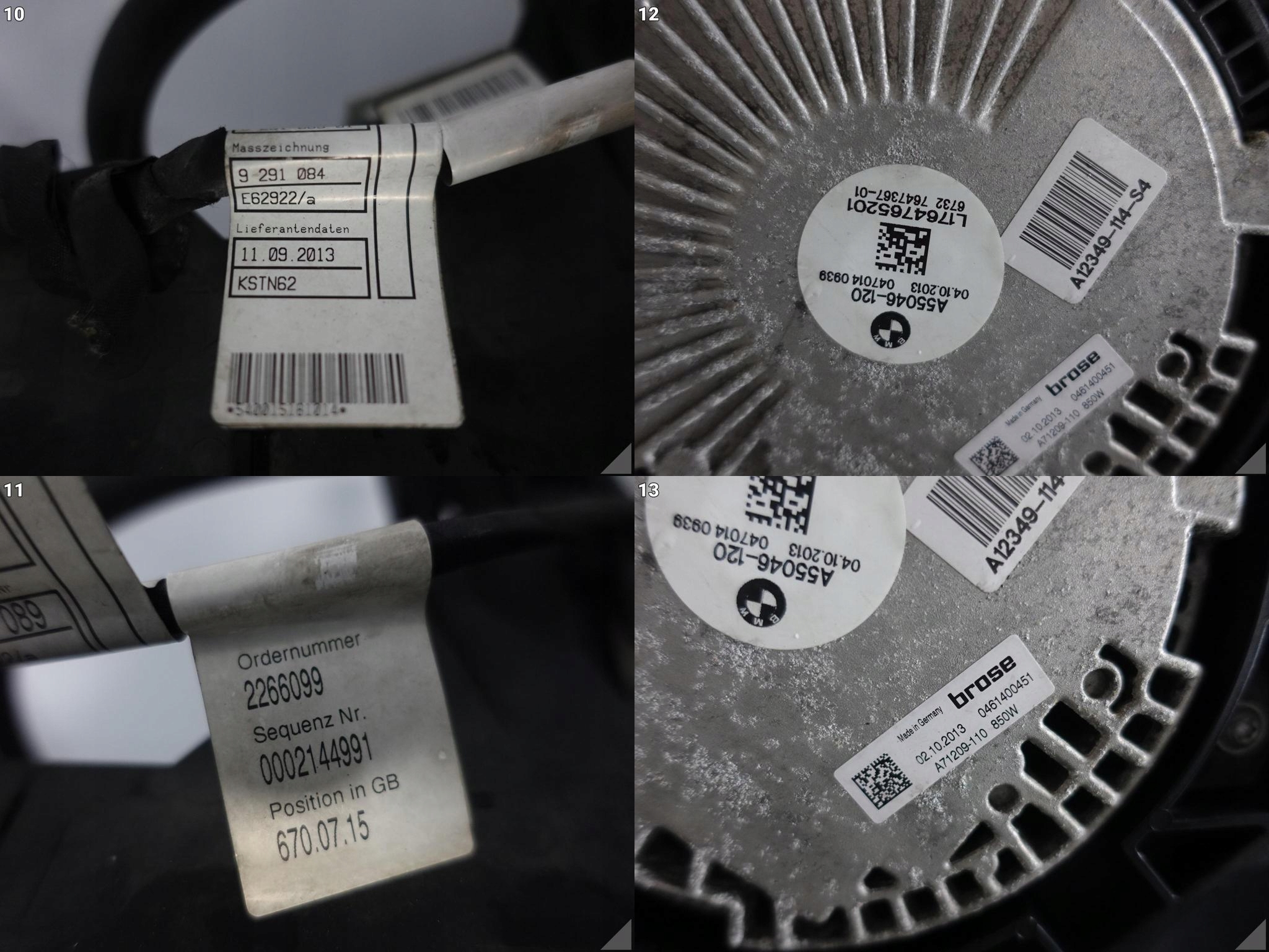 BMW F10 F11 M550D WENTYLATOR CHŁODNICE WODA KLIMA PAS WZMOCNIENIE 850W Strona zabudowy przód