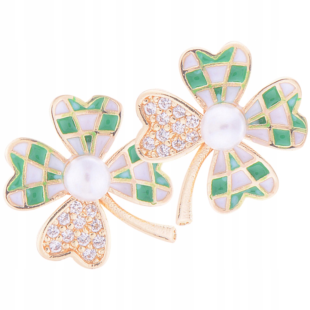 KOLCZYKI KORONOWE MODA DAMSKA CZTERY LIŚCIE