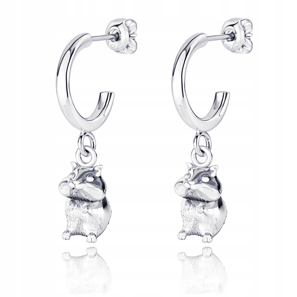 Křeček Křeček 3D Stříbrné náušnice na tyčkách stříbro 925