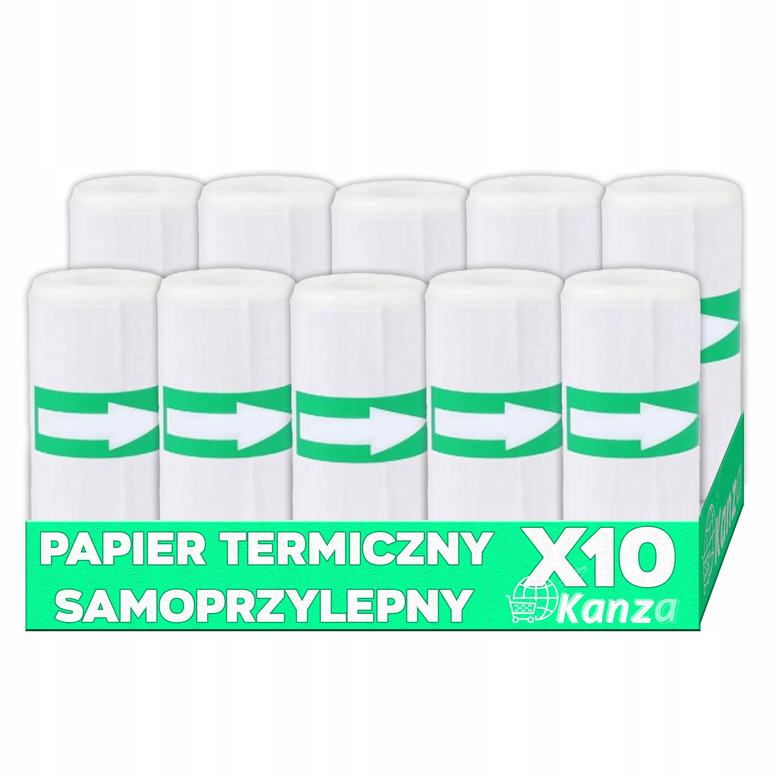 Papier termiczny samoprzylepny Kanza 10 szt. 57 mm x 4 m