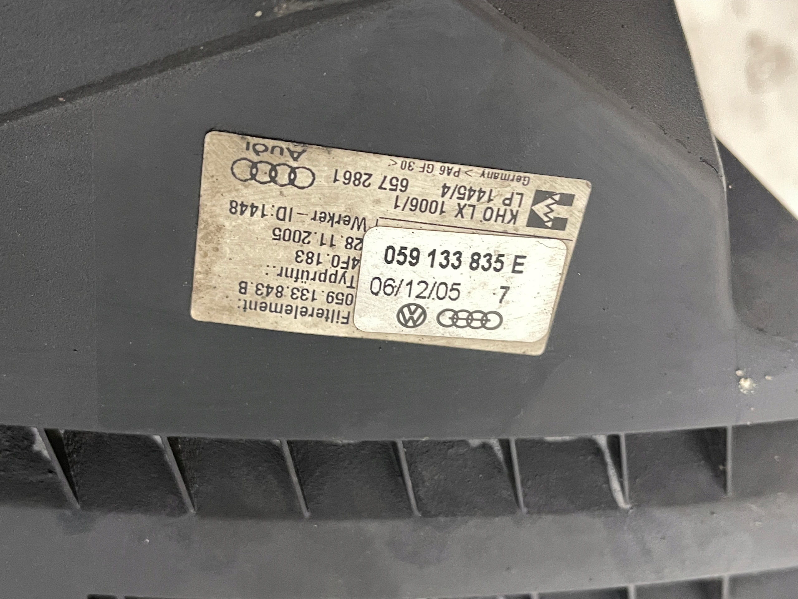 Gehäuse filter luft 059133835E AUDI A6 C6 3.0 2.7 TDI 04-11 BMK